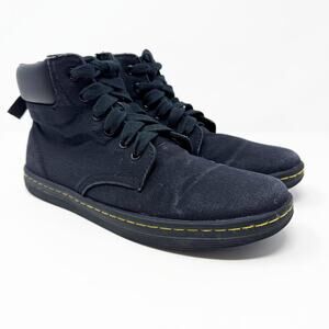 Dr. Martens Black Canvas Maely Combat Boots Women's Size 9 VGUC Lace Up